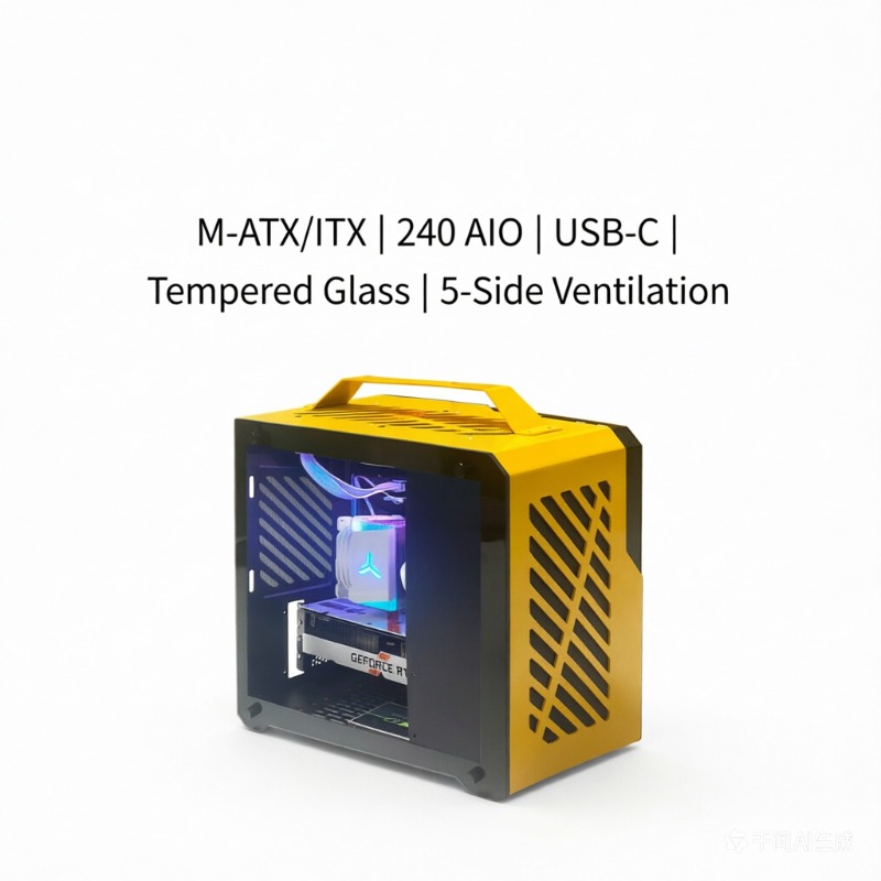 Portable Aluminum Itx Case Carry Handle - Boîtier Mini PC QM-Z36 Hornet, en